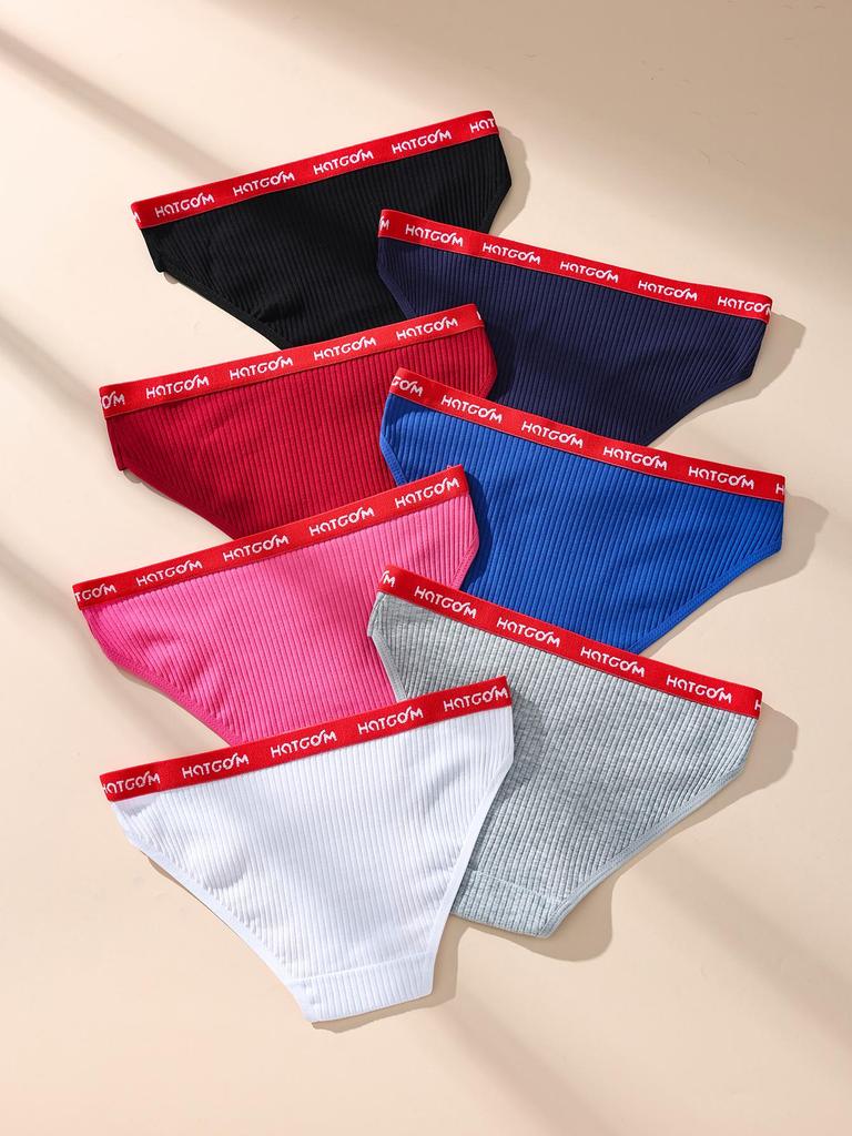 7Pcs Women Panties Striped Briefs Sexy Women Underpants Breathable Cotton Panty Female Underwear Low Waist Ladies Lingerie XS-L