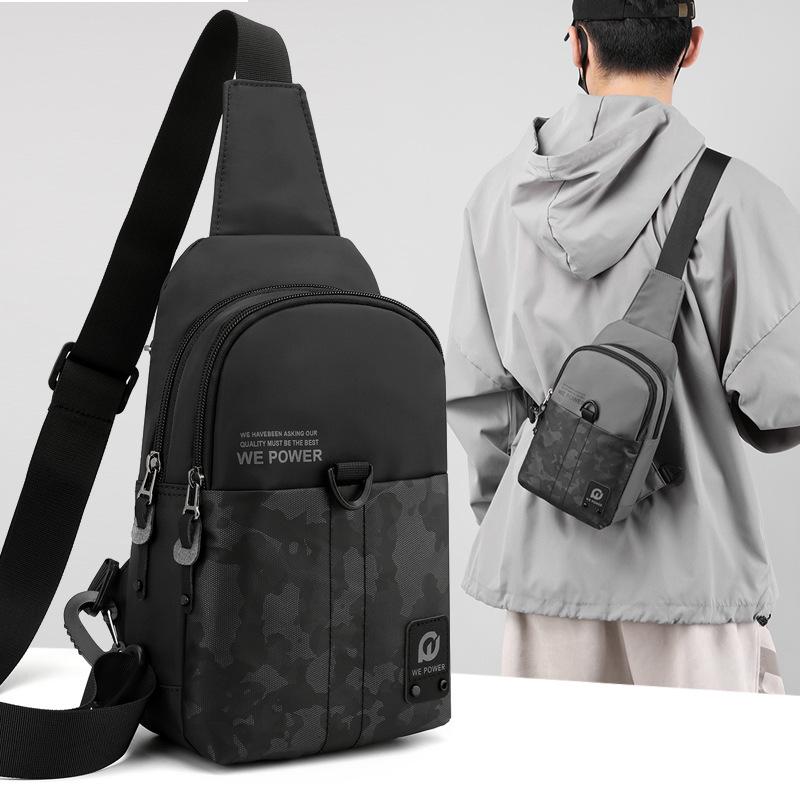 Nylon Men High Quality Chest Bag Large Capacity Outdoor Travel Shoulder Bag Waterproof Casual Crossbody Messenger Bag