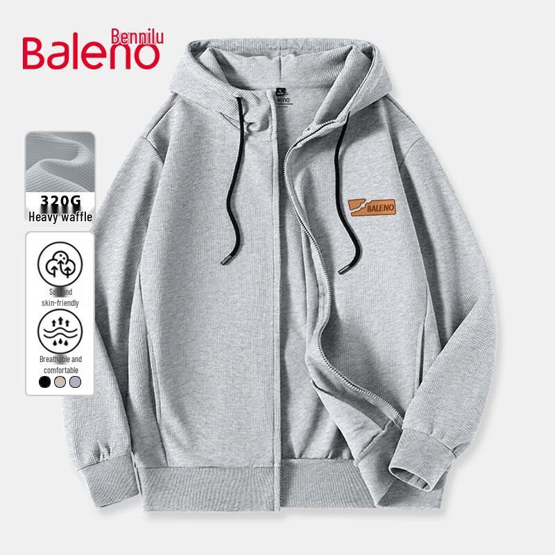 

Baleno Men s Waffle Knit Zip-Up Hooded Sweatshirt L