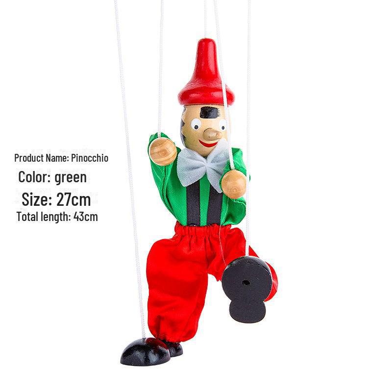 Handmade Wooden Pinocchio Marionette Puppet Doll