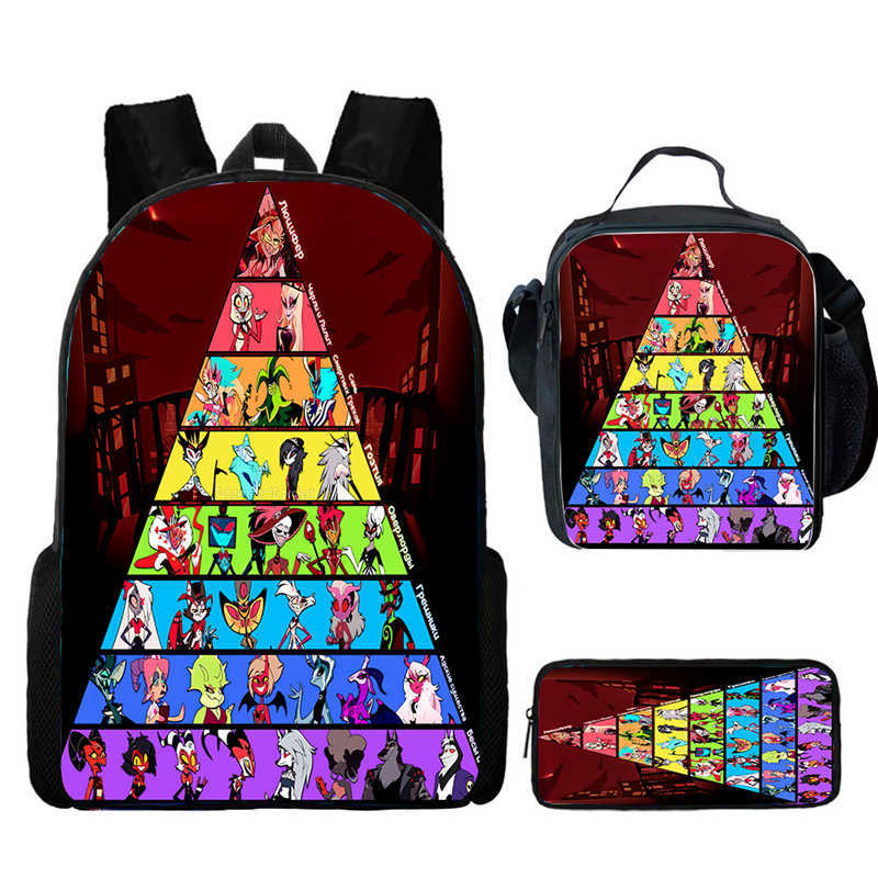 Hell Inn Hazbin Hotel Student School Bag High Value Leisure Oxford Ridge Relief Backpack
