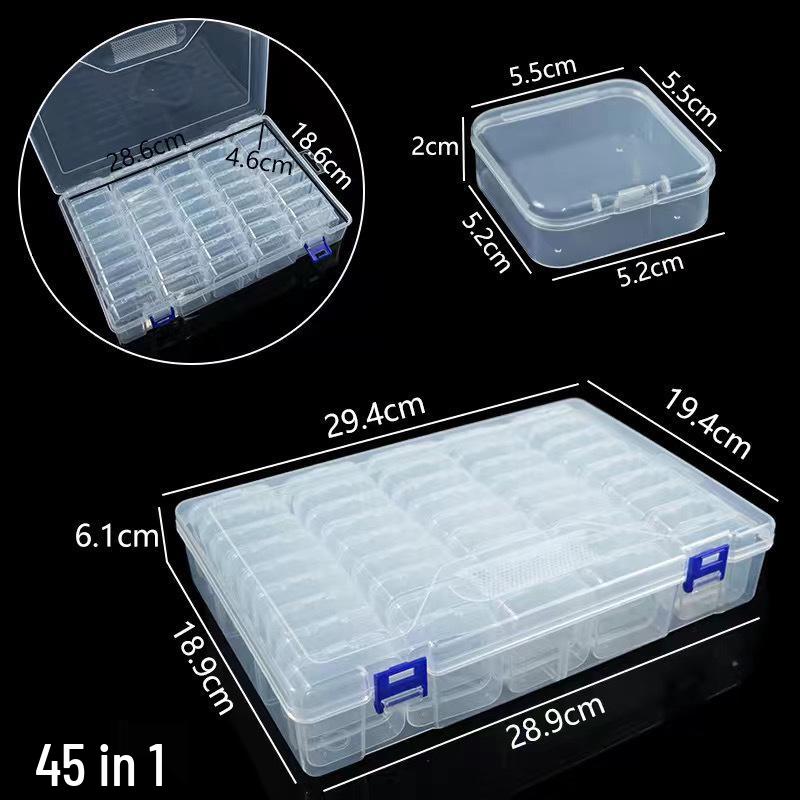 Diamond Beading & Nano Bead Organizer: Transparent Compartment Storage Box for Ornaments, Nail Art, and Jewelry