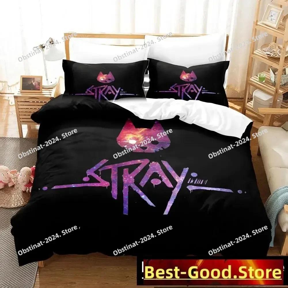 Fashion Stray Game Cat Momo Bedding Set Printed Bed Set With Pillowcase Bed Duvet Cover Soft Single Double Queen Super King Size