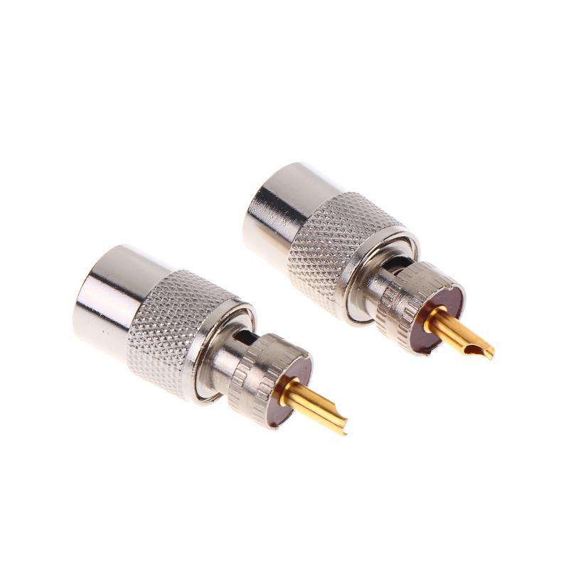 1Pc Pl259 Solder Connector Plug With Reducer For Rg8X/ Rg213 Coaxial Cable Nickel Plated Brass Gold Contacts High Reliability