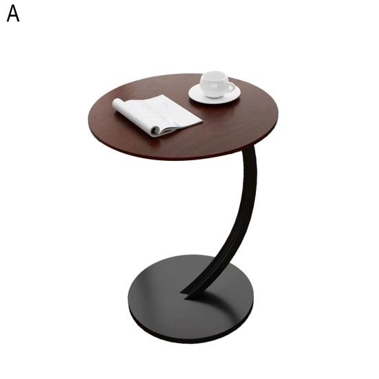 Round Side Table Modern Couch Sofa Bed Small C-Shaped End Table Office Living Room Bedroom Bedside Coffee Desk Multifunctional Nightstand