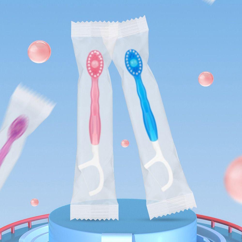 26Pcs 5 In 1 Mini Travel Toothbrushes Oral Care Soft Toothbrush with Freshening Bead with Floss&Toothpaste&Tongue Scraper