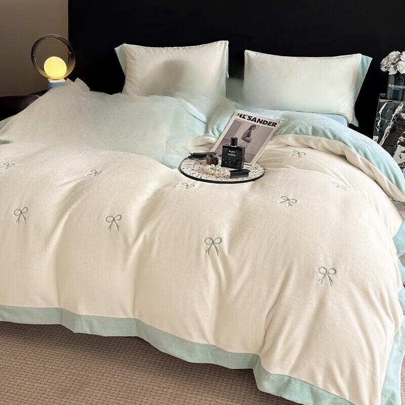 Lilang Milk Fleece Thickened 4-Piece Bedding Set