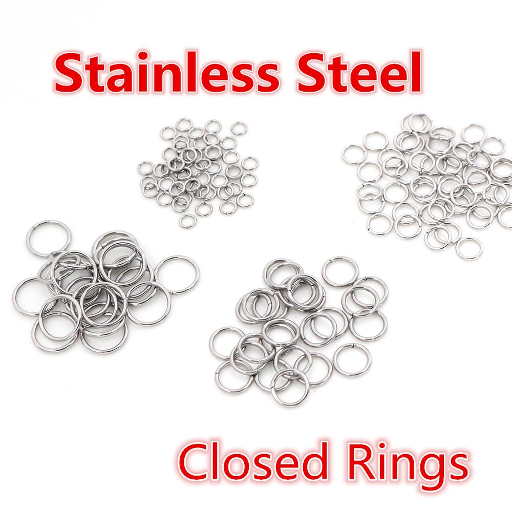 200 piezas 3/4/5/6/7/8/10 mm Metal DIY Componentes para Joyería Anillas de Salto Simples Cerradas/Abiertas y Anilla Dividida para hacer joyería