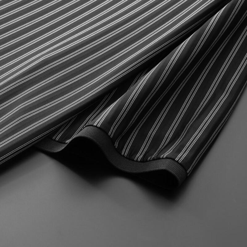 Camisa Polo Rayada de Seda Helada para Hombre de Tallas Grandes