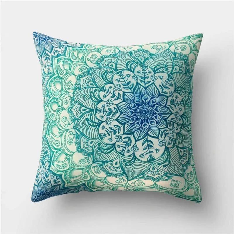 Mandala Pattern Decorative Polyester Cushion Cover Sofa Decorative Pillow Cover Pillow Protectors For Sofa Car Home Decor