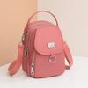 1PC Lady Casual Messenger Bag Solid Color Multi-function Purse Multi-layer Lightweight Oxford Handbag Suitable for Going Out