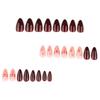 Red Almond-Shaped Press-On Nails with Bow and Star Design