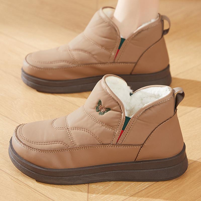 

Fuzzy Snow Boots for Women Warm Ankle Boot With Fur Lined Faux Leather Anti-Slip Winter Shoes Women s Outdoor Chunky Platform Walking Short Booties 41 коричневый