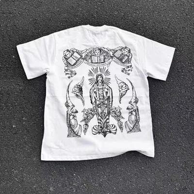 Hiphop Style Kurzarm-T-Shirt für Männer und Frauen Sommer Lässig Locker Geschnitten Reines Baumwoll-Halbarm-T-Shirt