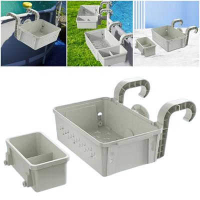 Ground Pool Storage Basket with Cup Holders All-Around Organizer Swimming Pool Hanging Storage Basket for Most Above Ground Pool