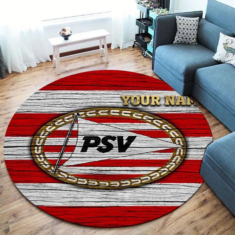 Philips Sport Vereniging Custom Name Round Area Rug,Carpet Rug for Living Room Bedroom Sofa Playroom Decor,Non-slip Floor Mat
