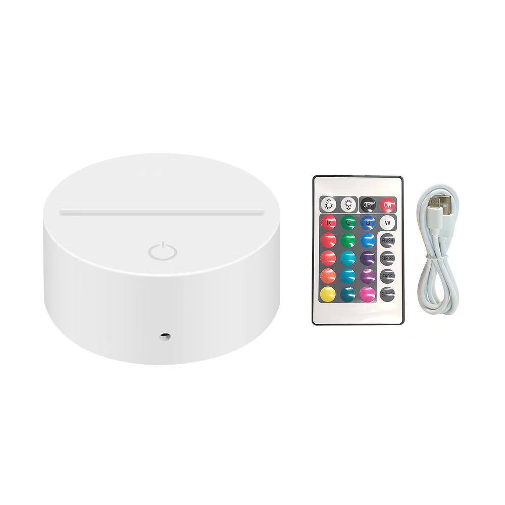 3D Night Light Base with USB & Battery Options