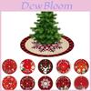 Festive Red Plaid Christmas Tree Skirt With Santa Elk Design For Elegant Holiday Decor
