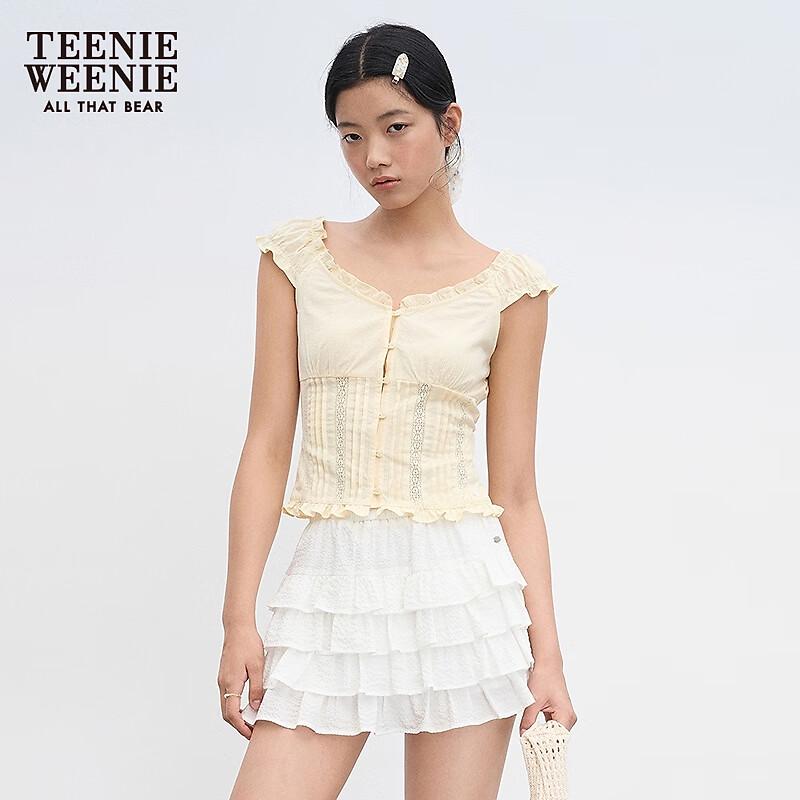 Teenie Weenie Women s Ruffle Trim Sleeveless Blouse S