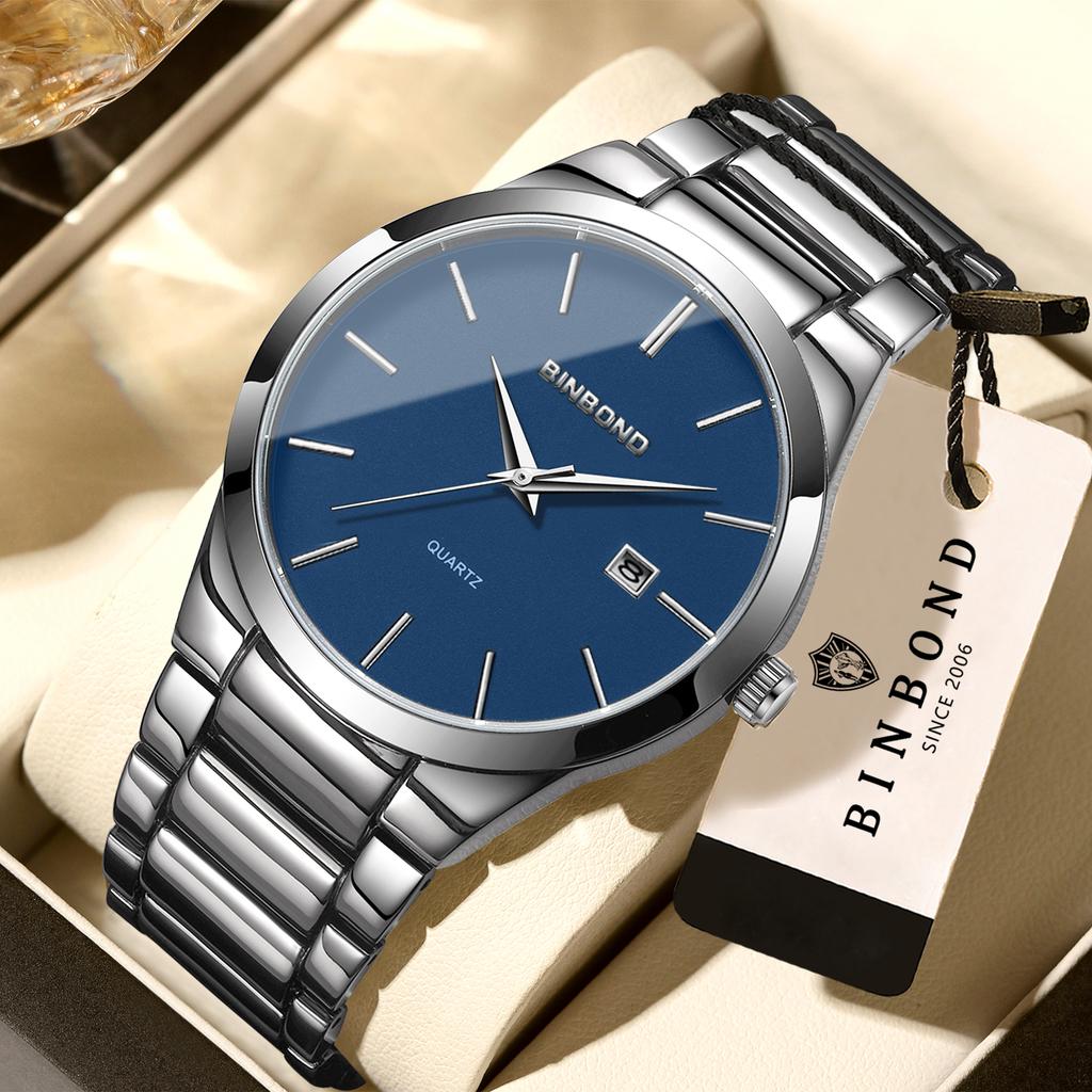 BINBOND Precise Quartz Wristwatches For Men Luxury Luminous Waterproof Auto Date Durable Men's Watch Casual Reloj Free Ship