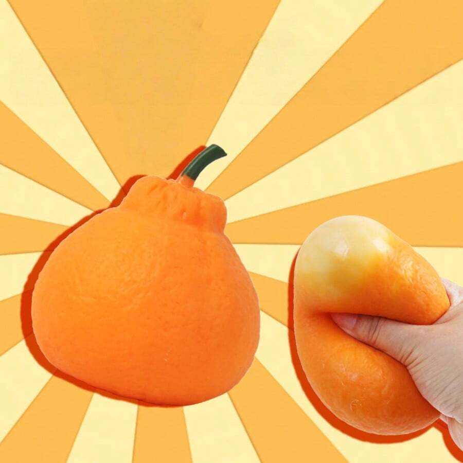 Superweiches Simulations-Orangen-Quetschspielzeug, langsamer Rückprall, Knet-StrRelief-Fidget-Spielzeug, tragbar