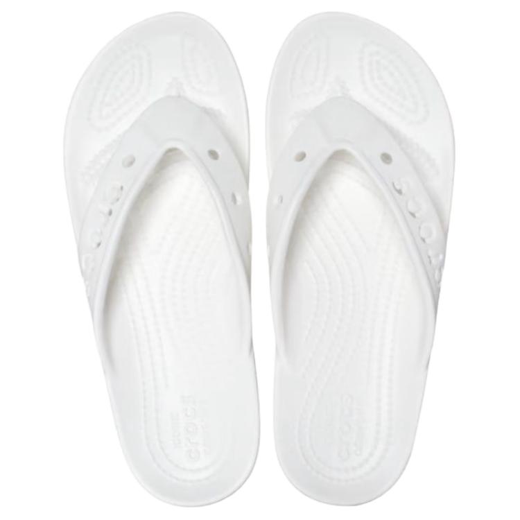 Crocs Baya 2 Comfortable Fashionable Versatile Non-Slip Flip Flops Unisex Footwear White 208192-100