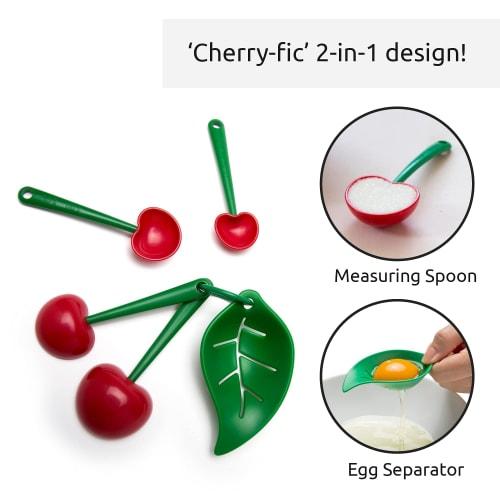 Mon Cherry Measuring Spoons and Egg Separator by Ototo by OTOTO Design