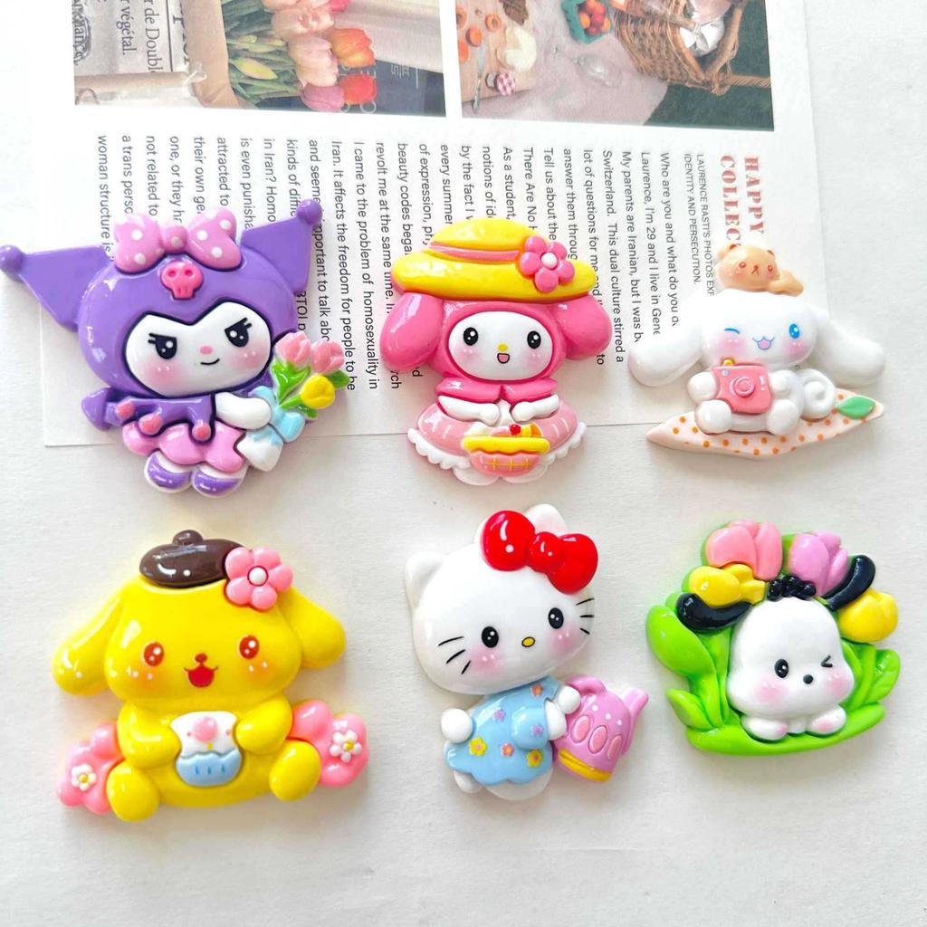 24/120PCS Cartoon Garden DIY Resin Accessories, Cream Glue Phone Cases, Hair Clips, Refrigerator Stickers, Handmade Materials