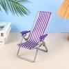 4 Colors Foldable Beach Chair Model Mini Dolls House Furniture Decoration  Outdoor Dollhouse