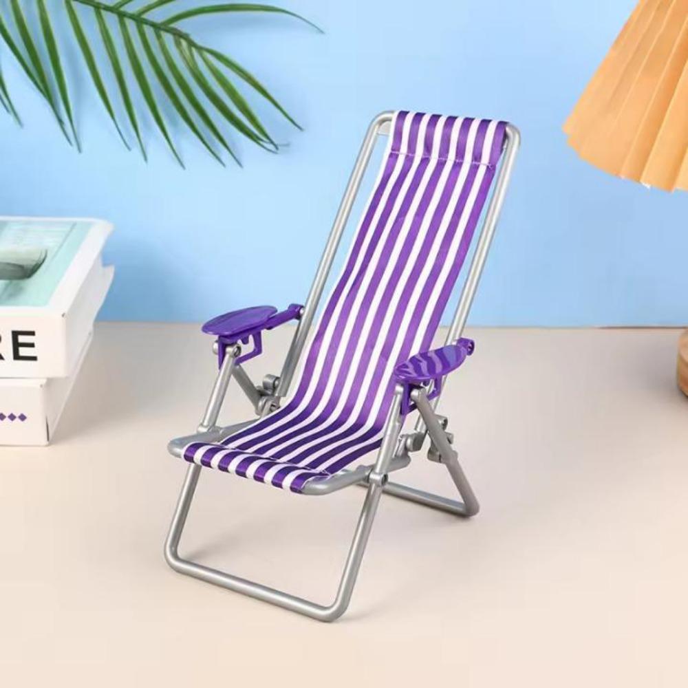 4 Colors Foldable Beach Chair Model Mini Dolls House Furniture Decoration  Outdoor Dollhouse