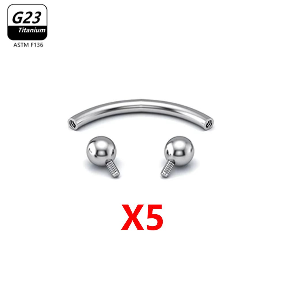 1/5/50 szt. Tytan G23 ASTM-F136 Piercingi Brwi kolczyk cyrkonia Gwint wewnętrzny Brwi Ciało Cyrkonia Hurt