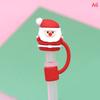 Christmas New Year Theme Cute Straw Dust Cap Dust Plug Detachable Doll Cute Straw Dust Cover Glass Stainless Steel Straw Cover