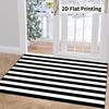 Black and White Striped Doormat, Modern Geometric Indoor Outdoor Entrance Non Slip Rug, Washable Kitchen Area Carpet