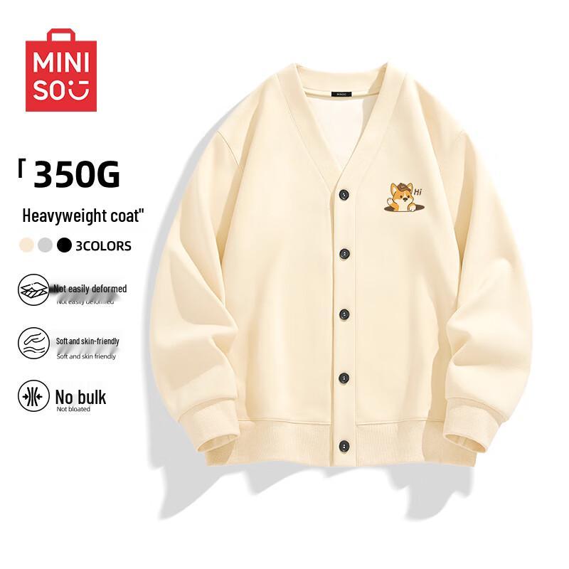 MINISO Men's Casual Button-Up Cardigan Sweatshirt
