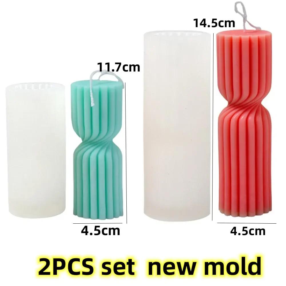 Geometric shape candle silicone mold stripe cylinder candle silicone mould home decoration knot candle soap Acrylic PC mold