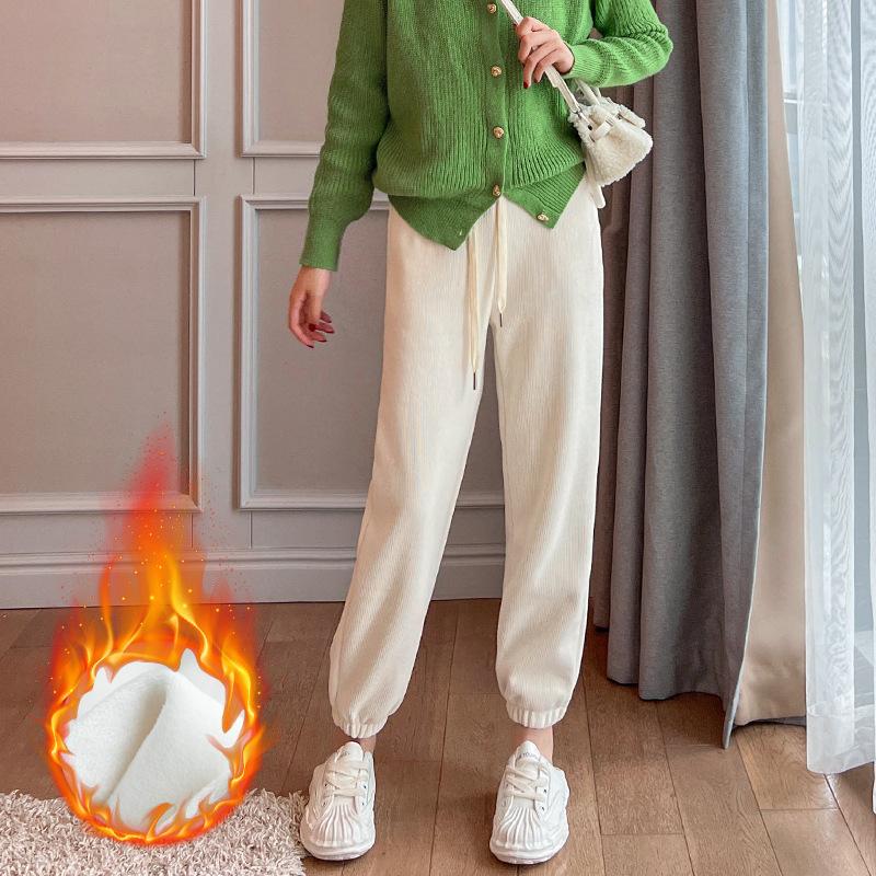 

Европейские хлопковые махровые спортивные штаны женские осенне-зимние бархатные и тонкие с завязками на щиколотках маленькие мужские новые бархатные штаны повседневные спортивные штаны XXL