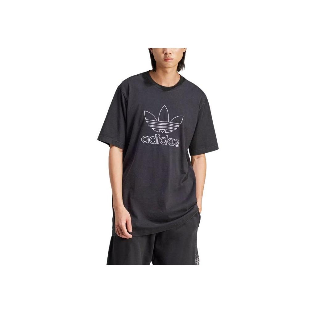 Adidas Adicolor Outline Trefoil Tee Black Men Streetwear IU2347