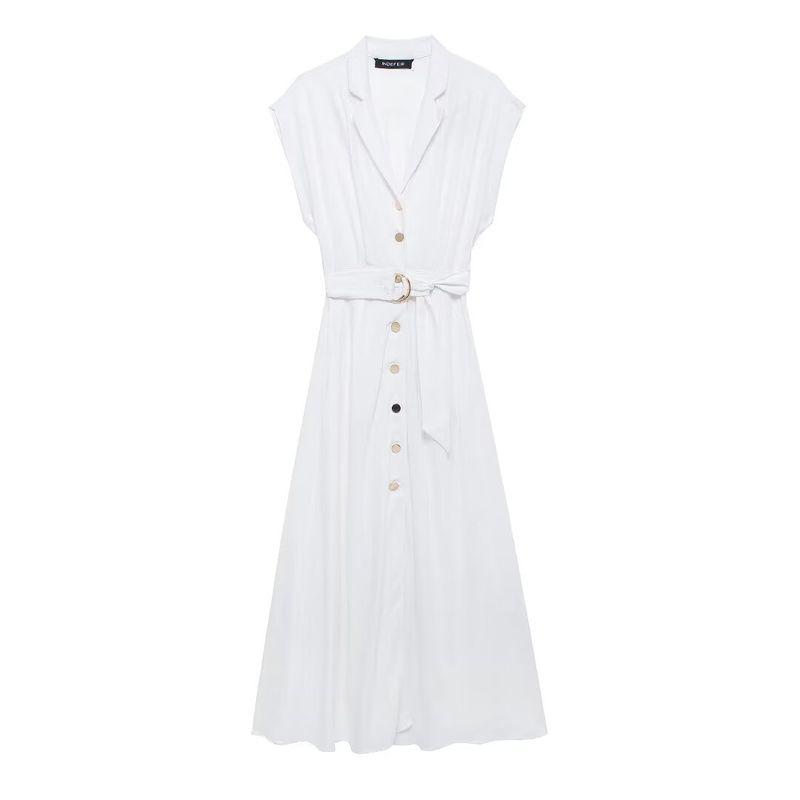

Kaslead New Arrival Women s Clothing Fashion Style Fashion Casual Minimalist with Belt Shirt Skirt 8274709 White L