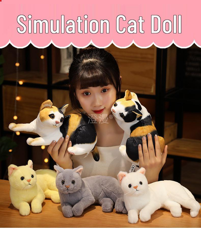Cute Kitten Plush Pillow Doll - Small Floral Comfort Toy for Kids