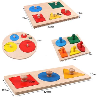 Juguetes rompecabezas Montessori formas geométricas de madera clasificación matemáticas colorido juego educativo de aprendizaje preescolar juguetes para bebés pequeños