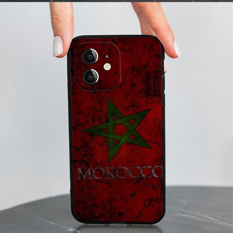 Telefonhülle mit marokkanischer Flagge für Apple iPhone 14 Pro 13 Mini 11 12 Max Xr X Xs 6 6s 7 8 Plus stoßfeste Rückseite
