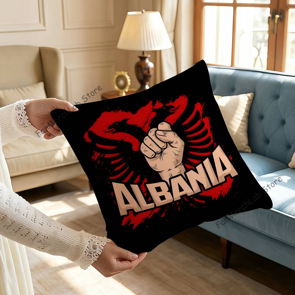Cuscino con Logo Bandiera Albanese Illirica per Camera da Letto, Auto, Caffetteria, Stanza e Salotto Copricuscino Decorativo per Divano