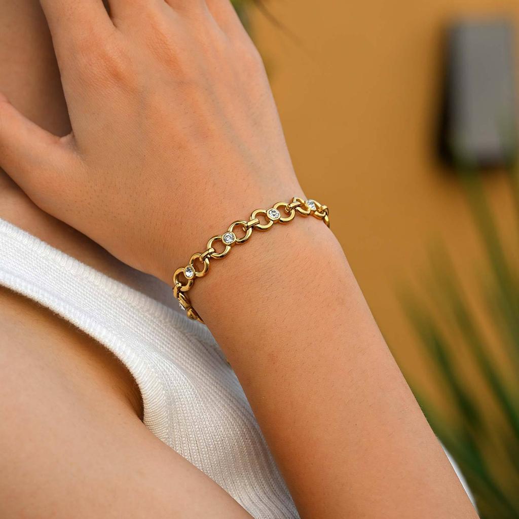 Titanstahl Schmuck Nische High-End Schmuck Edelstahl Unendlichkeit Zirkon Armband Br-2637
