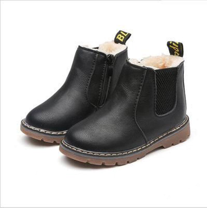 Martin-Stiefel für Kinder: 2025 Herbst/Winter, Schwarze Kurzstiefel im koreanischen Stil für Mädchen und Jungen, Britischer Stil, Weiche Sohle.