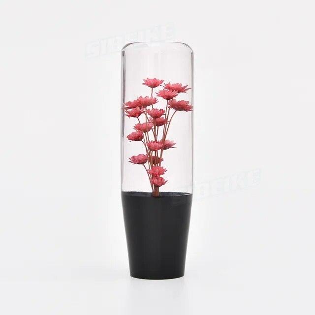 Universal 15CM Car Manual Shifter Head Shift Knob Stick Crystal Transparent Flower Gear Shift Knob