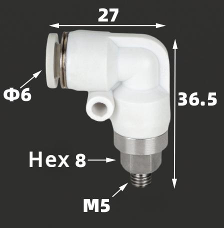 NRL 1700r/min Elbow M5 1/8" 1/4" 3/8" 1/2" BSP Male 4 6 8 10 12 Mm Tube Air Pneumatic High Speed Rotary Pipe Fitting Connector