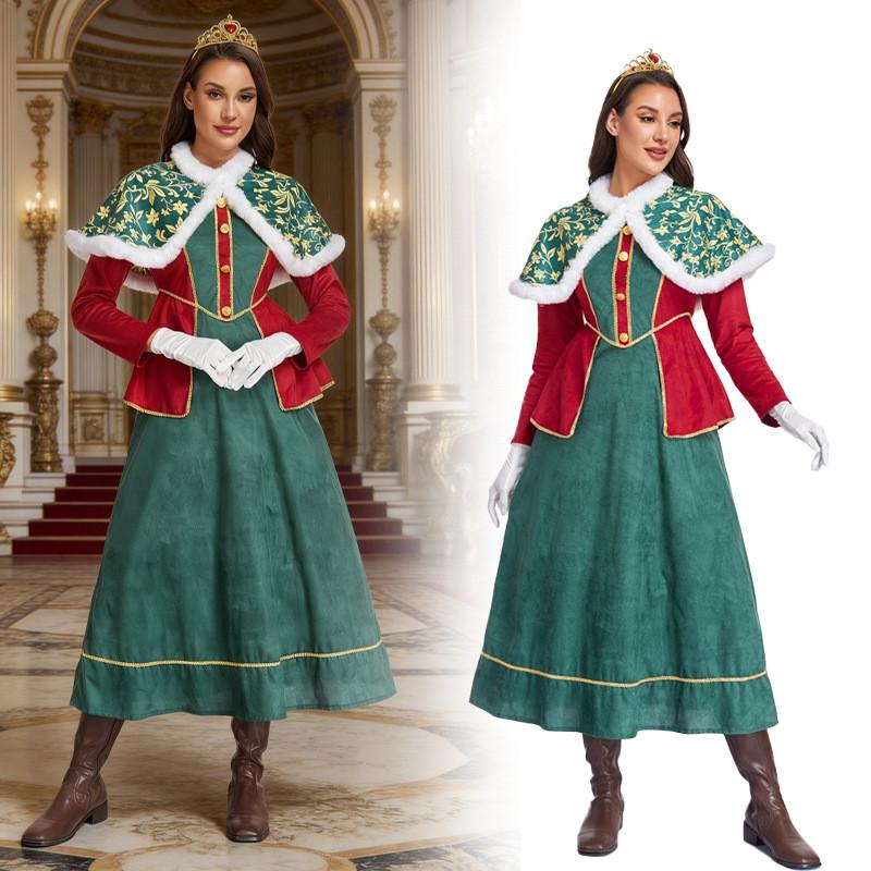 Halloween Witch Costume For Women With Polyester Fabric And Crown For Cosplay And Stage Performances