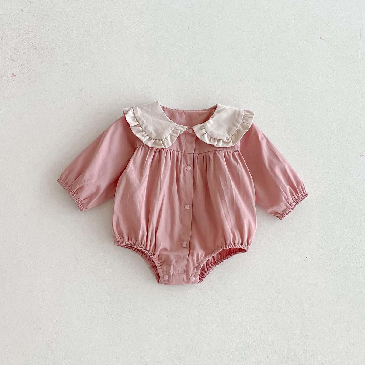 

Осень 2025 Детский ромпер с длинным рукавом и воротником Питер Пэн с кроличьими ушками для девочек 80 cm