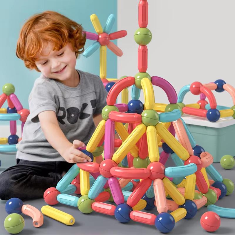 Colorful Magnetic Building Blocks Set Children's 3D STEM Educational Toy Safe ABS Material Fun Stacking Toy Preschooler Gift