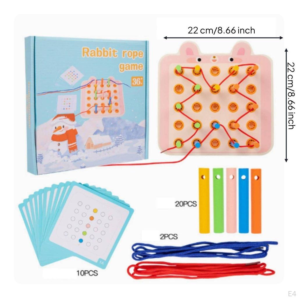 Threading Board HandEye Coordination Fine Motor Skill Toy Focus Training Stringing for